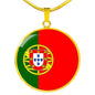 Portugal Flag Necklace Portugal Flag Stainless Steel or 18k Gold 18-22" - Express Your Love Gifts