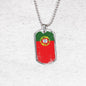 Portugal Flag Necklace Portugal Flag Stainless Steel or 18k Gold Dog Tag 24"-Express Your Love Gifts