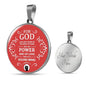 Power Of God Bible Verse Circle Necklace Stainless Steel or 18k Gold 18-22" - Express Your Love Gifts