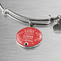 Power Of God Bible Verse Stainless Steel or 18k Gold Circle Bangle Bracelet - Express Your Love Gifts