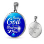 Praise God Circle Necklace Stainless Steel or 18k Gold 18-22" - Express Your Love Gifts
