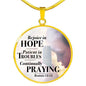Pray Always Scripture Necklace Circle Pendant Stainless Steel or 18k Gold 18-22"-Express Your Love Gifts
