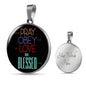 Pray Obey Love Blessed Stainless Steel or 18k Gold Circle Pendant 18-22" - Express Your Love Gifts