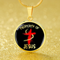 Property Of Jesus Christian Circle Necklace 18k Gold 18-22"-Express Your Love Gifts