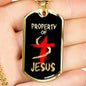 Property Of Jesus Necklace Stainless Steel or 18k Gold Dog Tag 24" Chain-Express Your Love Gifts