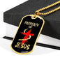 Property Of Jesus Necklace Stainless Steel or 18k Gold Dog Tag 24" Chain-Express Your Love Gifts