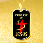 Property Of Jesus Necklace Stainless Steel or 18k Gold Dog Tag 24" Chain-Express Your Love Gifts