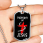 Property Of Jesus Necklace Stainless Steel or 18k Gold Dog Tag 24" Chain-Express Your Love Gifts
