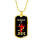 Property Of Jesus Necklace Stainless Steel or 18k Gold Dog Tag 24" Chain-Express Your Love Gifts