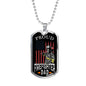 Proud Firefighter Dad Stainless Steel or 18k Gold Dog Tag 24" Chain - Express Your Love Gifts