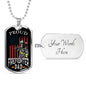 Proud Firefighter Dad Stainless Steel or 18k Gold Dog Tag 24" Chain - Express Your Love Gifts