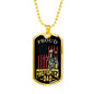 Proud Firefighter Dad Stainless Steel or 18k Gold Dog Tag 24" Chain - Express Your Love Gifts
