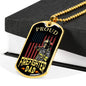Proud Firefighter Dad Stainless Steel or 18k Gold Dog Tag 24" Chain - Express Your Love Gifts