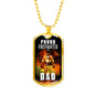Proud Firefighter Dad Stainless Steel or 18k Gold Dog Tag 24" Chain - Express Your Love Gifts