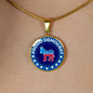 Proud Liberal Democrat Donkey Circle Necklace Stainless Steel or 18k Gold 18-22"-Express Your Love Gifts