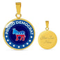 Proud Liberal Democrat Donkey Circle Necklace Stainless Steel or 18k Gold 18-22"-Express Your Love Gifts