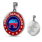 Proud Republican Circle Necklace Stainless Steel or 18k Gold 18-22"-Express Your Love Gifts
