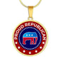Proud Republican Circle Necklace Stainless Steel or 18k Gold 18-22"-Express Your Love Gifts
