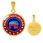 Proud Republican Circle Necklace Stainless Steel or 18k Gold 18-22"-Express Your Love Gifts