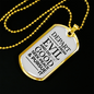 Psalm 34:14 Necklace Stainless Steel or 18k Gold Dog Tag 24" Chain-Express Your Love Gifts
