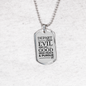 Psalm 34:14 Necklace Stainless Steel or 18k Gold Dog Tag 24" Chain-Express Your Love Gifts