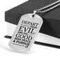 Psalm 34:14 Necklace Stainless Steel or 18k Gold Dog Tag 24" Chain-Express Your Love Gifts