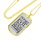 Psalm 34:14 Necklace Stainless Steel or 18k Gold Dog Tag 24" Chain-Express Your Love Gifts