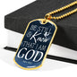 Psalm 46:10 Be Still And Know Necklace Stainless Steel or 18k Gold Dog Tag 24" Chain - Express Your Love Gifts