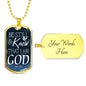 Psalm 46:10 Be Still And Know Necklace Stainless Steel or 18k Gold Dog Tag 24" Chain - Express Your Love Gifts
