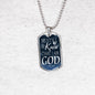 Psalm 46:10 Be Still And Know Necklace Stainless Steel or 18k Gold Dog Tag 24" Chain - Express Your Love Gifts