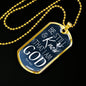 Psalm 46:10 Be Still And Know Necklace Stainless Steel or 18k Gold Dog Tag 24" Chain - Express Your Love Gifts