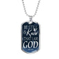 Psalm 46:10 Be Still And Know Necklace Stainless Steel or 18k Gold Dog Tag 24" Chain - Express Your Love Gifts