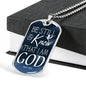 Psalm 46:10 Be Still And Know Necklace Stainless Steel or 18k Gold Dog Tag 24" Chain - Express Your Love Gifts