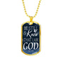 Psalm 46:10 Be Still And Know Necklace Stainless Steel or 18k Gold Dog Tag 24" Chain - Express Your Love Gifts