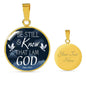 Be Still And Know That I Am God Circle Necklace Stainless Steel or 18k Gold 18-22" - Express Your Love Gifts