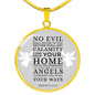 Psalm 91:1011 Circle Necklace Stainless Steel or 18k Gold 18-22" - Express Your Love Gifts
