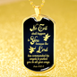Psalm 91 Guardian Angel Protects Always Bible Necklace Stainless Steel or 18k Gold Dog Tag W 24"-Express Your Love Gifts