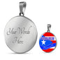 Puerto Rican Princess Circle Pendant Necklace Stainless Steel or 18k Gold 18-22" - Express Your Love Gifts