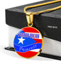 Puerto Rican Princess Circle Pendant Necklace Stainless Steel or 18k Gold 18-22" - Express Your Love Gifts