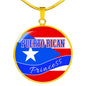 Puerto Rican Princess Circle Pendant Necklace Stainless Steel or 18k Gold 18-22" - Express Your Love Gifts