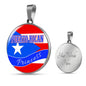 Puerto Rican Princess Circle Pendant Necklace Stainless Steel or 18k Gold 18-22" - Express Your Love Gifts