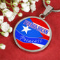 Puerto Rican Princess Circle Pendant Necklace Stainless Steel or 18k Gold 18-22" - Express Your Love Gifts