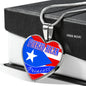 Puerto Rican Princess Necklace Stainless Steel or 18k Gold Heart Pendant 18-22'' - Express Your Love Gifts