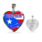 Puerto Rican Princess Necklace Stainless Steel or 18k Gold Heart Pendant 18-22'' - Express Your Love Gifts