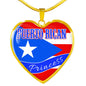 Puerto Rican Princess Necklace Stainless Steel or 18k Gold Heart Pendant 18-22'' - Express Your Love Gifts