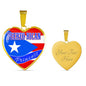 Puerto Rican Princess Necklace Stainless Steel or 18k Gold Heart Pendant 18-22'' - Express Your Love Gifts
