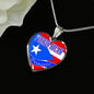 Puerto Rican Princess Necklace Stainless Steel or 18k Gold Heart Pendant 18-22'' - Express Your Love Gifts