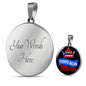 Puerto Rican Princess Circle Pendant Necklace Stainless Steel or 18k Gold 18-22" - Express Your Love Gifts