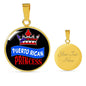 Puerto Rican Princess Circle Pendant Necklace Stainless Steel or 18k Gold 18-22" - Express Your Love Gifts