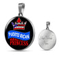Puerto Rican Princess Circle Pendant Necklace Stainless Steel or 18k Gold 18-22" - Express Your Love Gifts